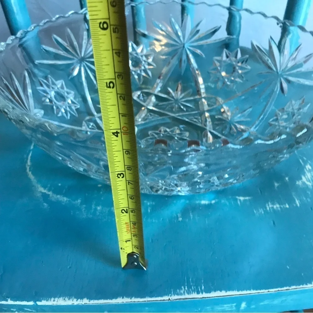 Anchor Hocking ‘Star of David’ Crystal Punch Bowl vintage‎